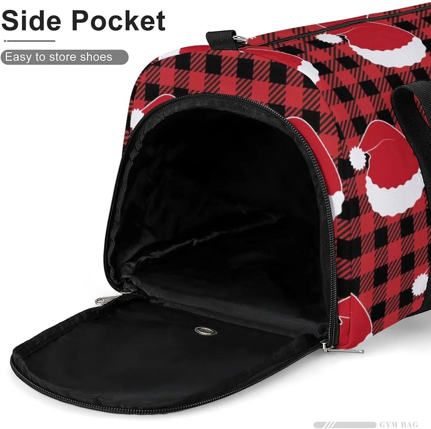 Gym Duffel Bag with Shoe Compartment Wet Pocket, Buffalo-plaid-christmas-pattern Travel Bag for Men Women, style-2
