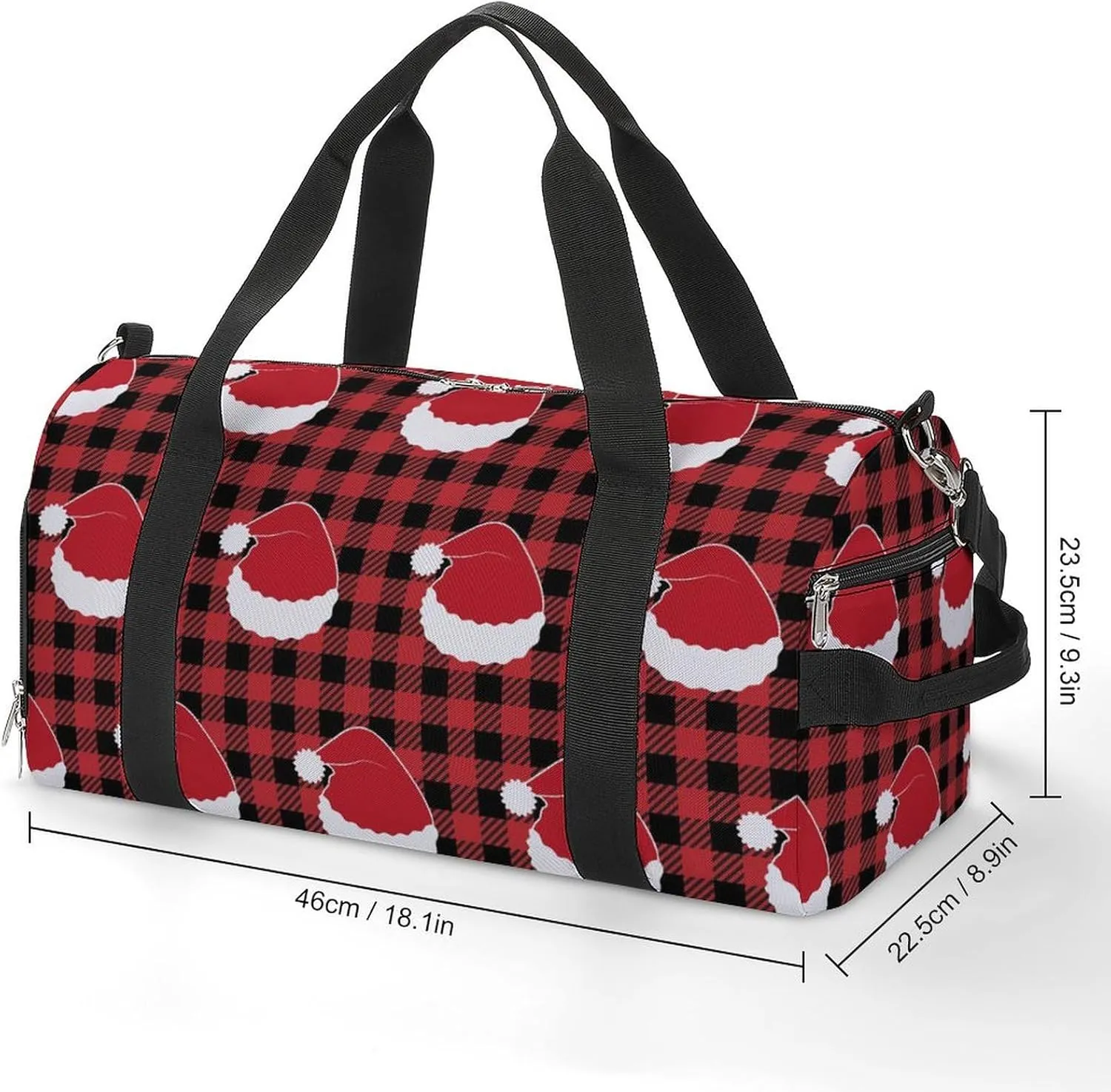 Gym Duffel Bag with Shoe Compartment Wet Pocket, Buffalo-plaid-christmas-pattern Travel Bag for Men Women, style-2