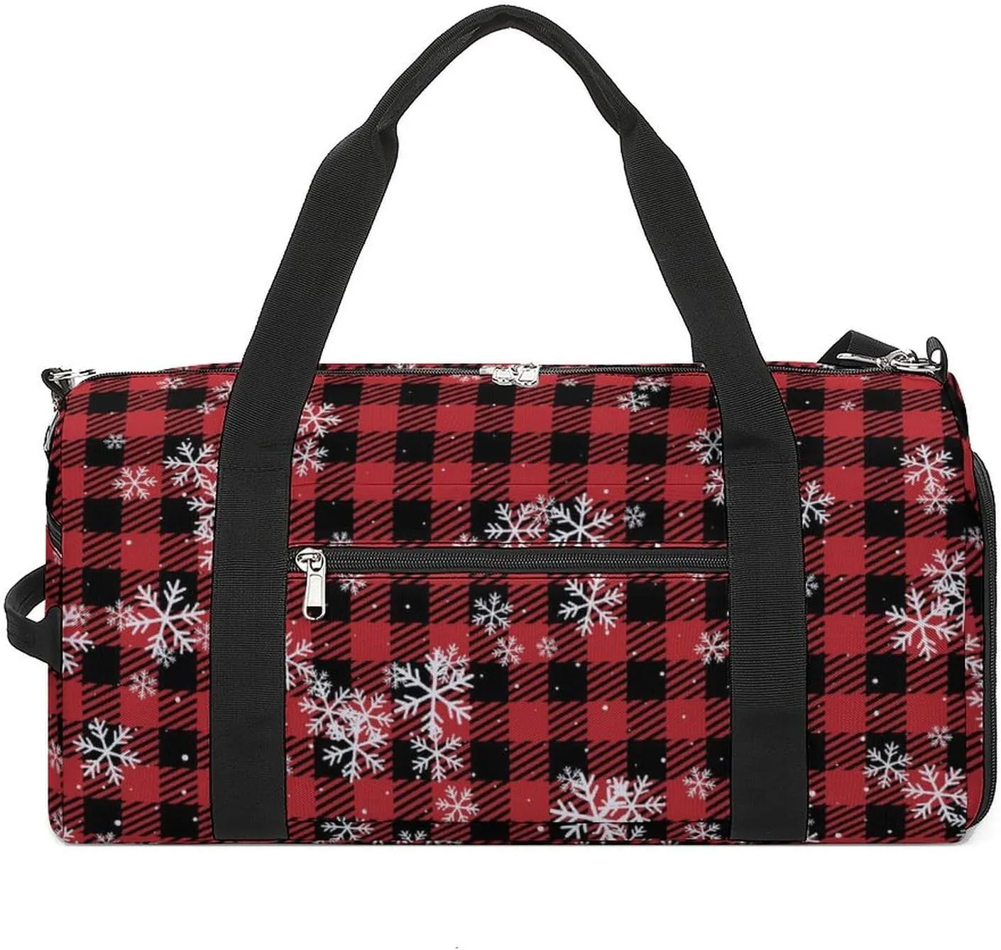 Gym Duffel Bag with Shoe Compartment Wet Pocket, Buffalo-plaid-new-year Print Travel Bag for Men Women