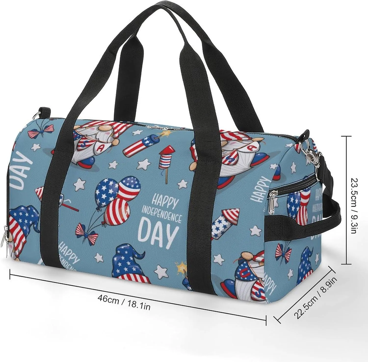 Gym Duffel Bag with Shoe Compartment Wet Pocket, Cute Gnome Cartoon Travel Bag for Men Women, style-2