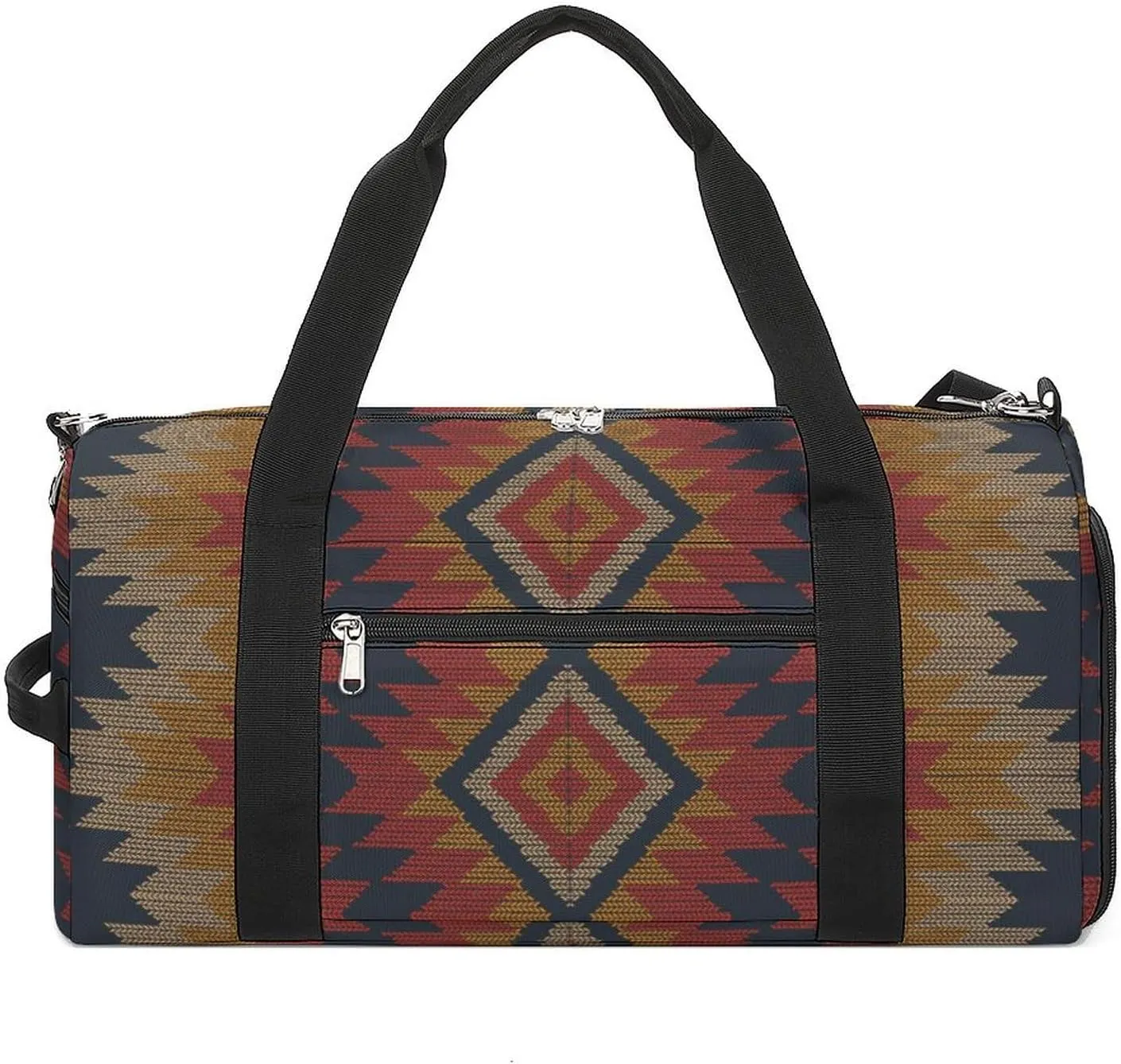 Gym Duffel Bag with Shoe Compartment Wet Pocket, Ethnic Ikat Art Travel Bag for Men Women, style