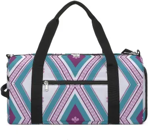 Gym Duffel Bag with Shoe Compartment Wet Pocket, Fashion Floral Pattern Travel Bag for Men Women, style-4