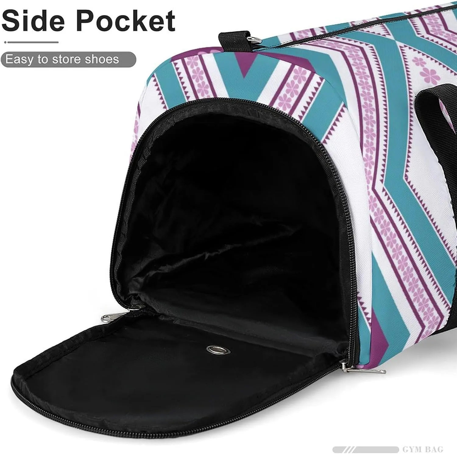 Gym Duffel Bag with Shoe Compartment Wet Pocket, Fashion Floral Pattern Travel Bag for Men Women, style-4