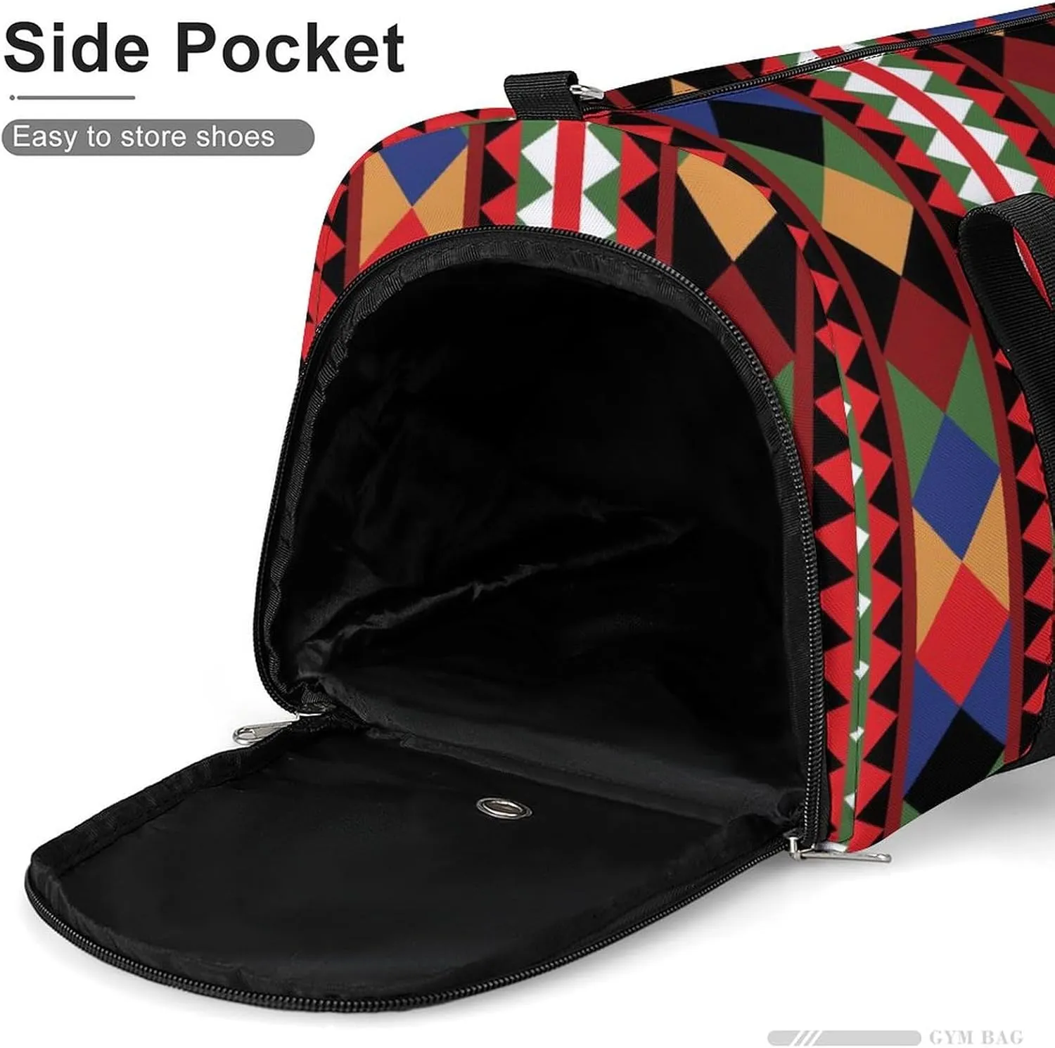 Gym Duffel Bag with Shoe Compartment Wet Pocket, Fashionable Print Travel Bag for Men Women