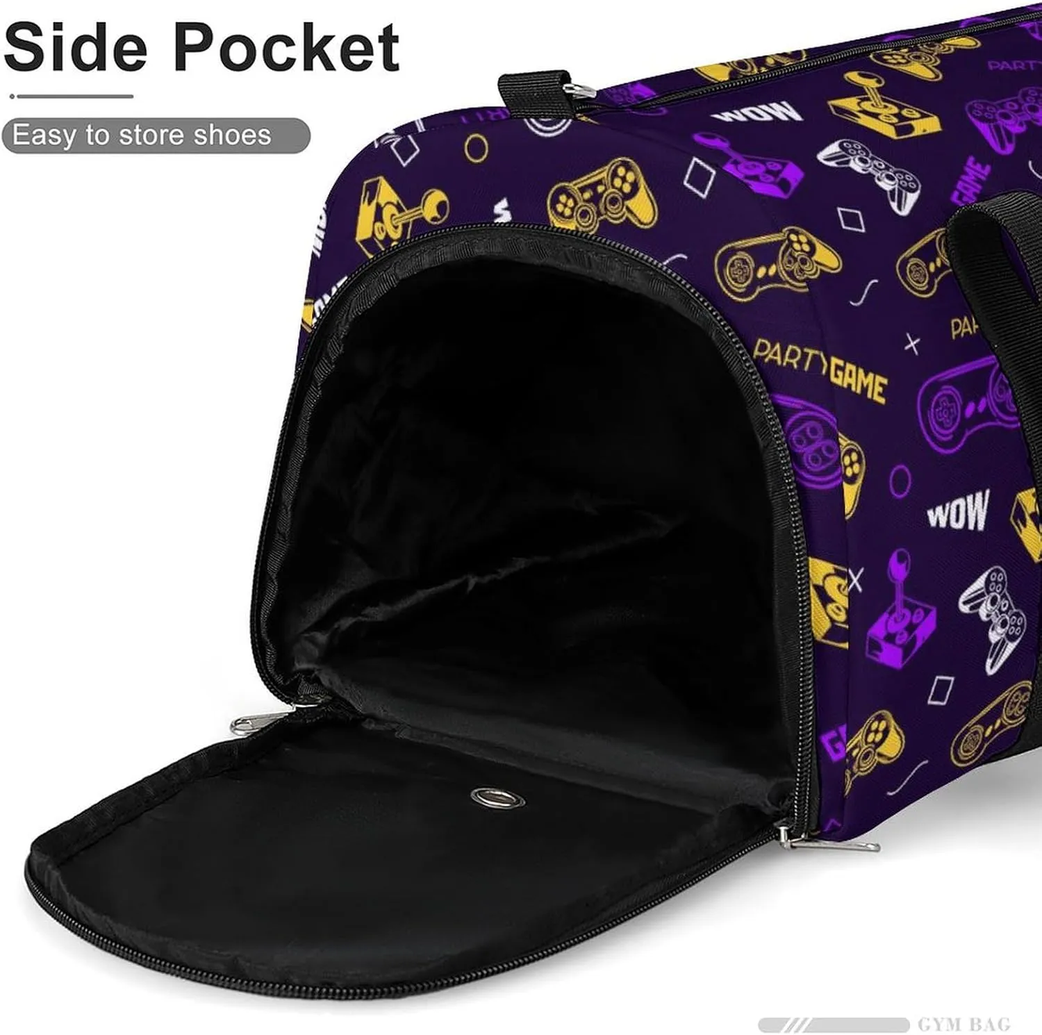 Gym Duffel Bag with Shoe Compartment Wet Pocket, Gamepads And Joysticks Travel Bag for Men Women, style