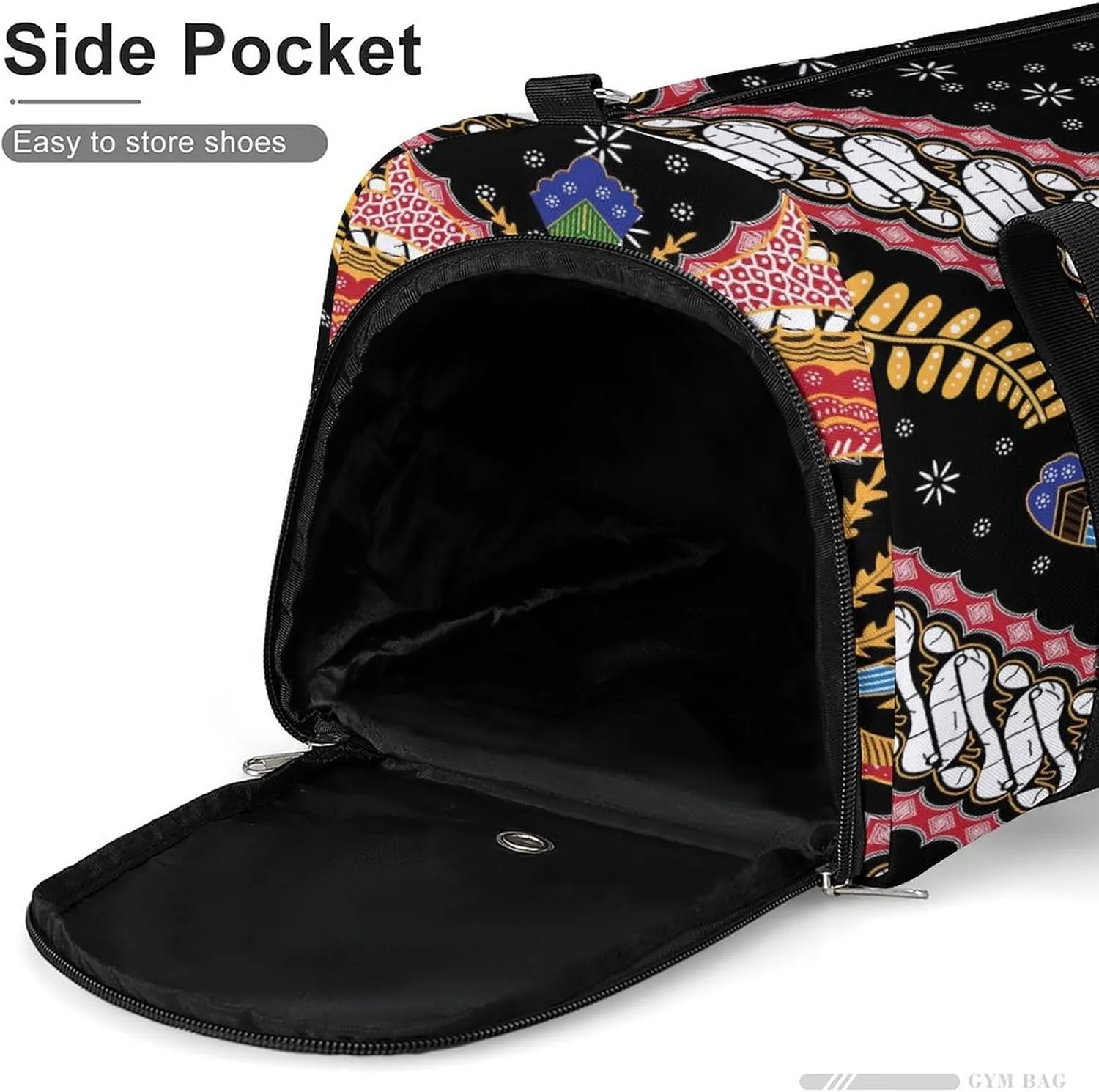 Gym Duffel Bag with Shoe Compartment Wet Pocket, Indonesian Batik Travel Bag for Men Women, style-2