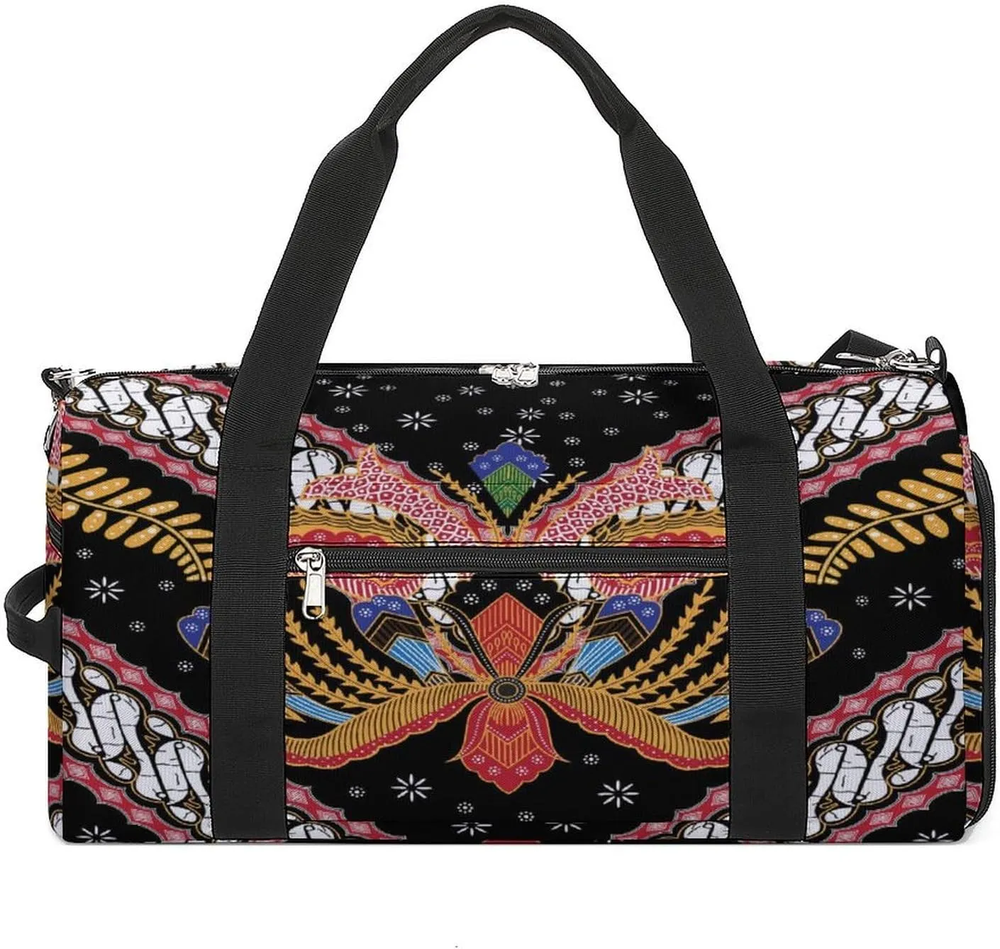 Gym Duffel Bag with Shoe Compartment Wet Pocket, Indonesian Batik Travel Bag for Men Women, style-2