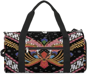 Gym Duffel Bag with Shoe Compartment Wet Pocket, Indonesian Batik Travel Bag for Men Women, style-2
