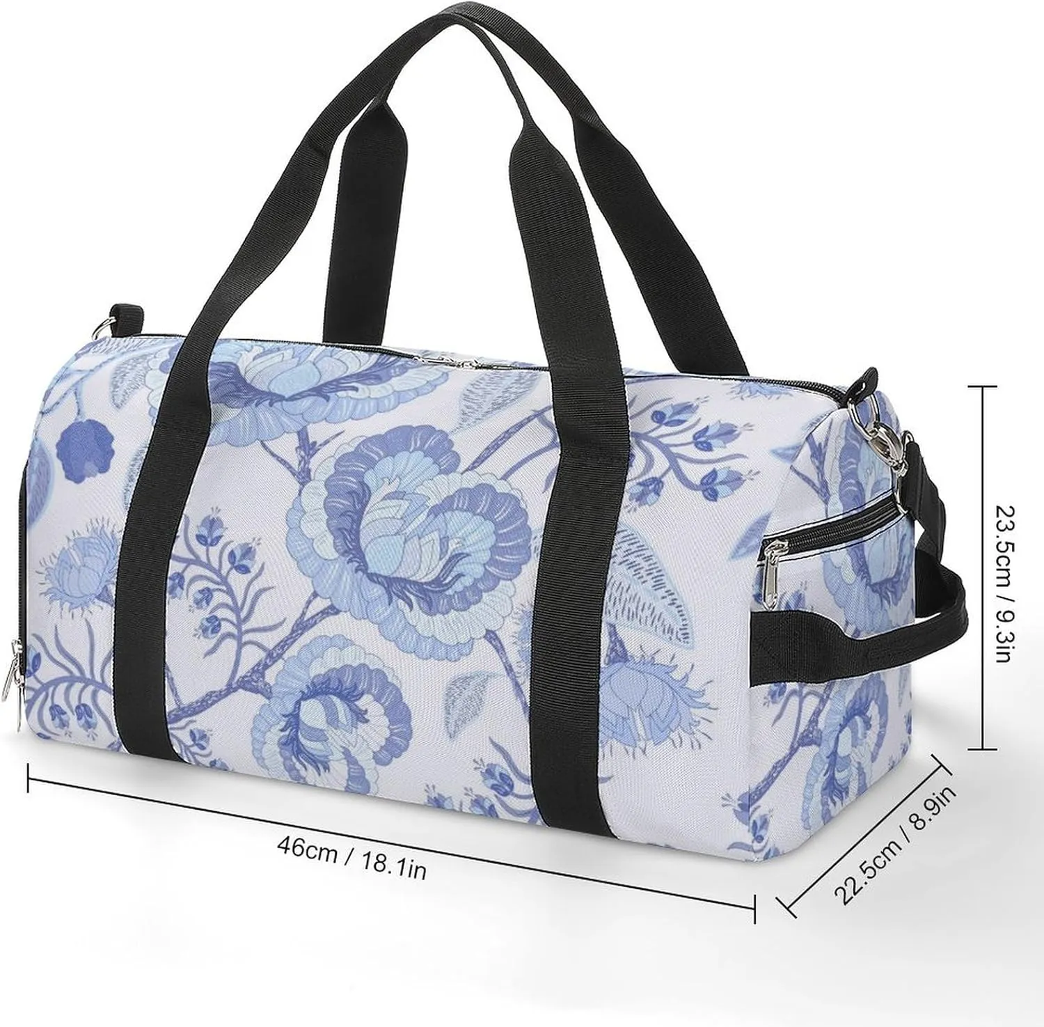 Gym Duffel Bag with Shoe Compartment Wet Pocket, Paisley Pattern Travel Bag for Men Women