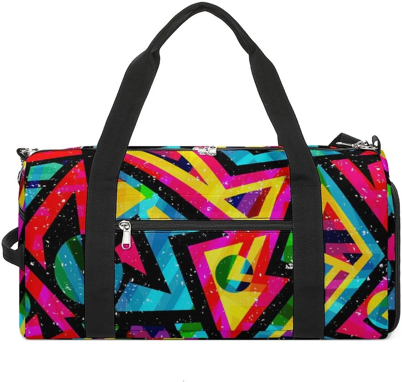 Gym Duffel Bag with Shoe Compartment Wet Pocket, Psychedelic Maze Pattern Travel Bag for Men Women