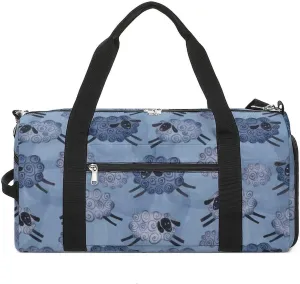 Gym Duffel Bag with Shoe Compartment Wet Pocket, Sheep Clouds Travel Bag for Men Women