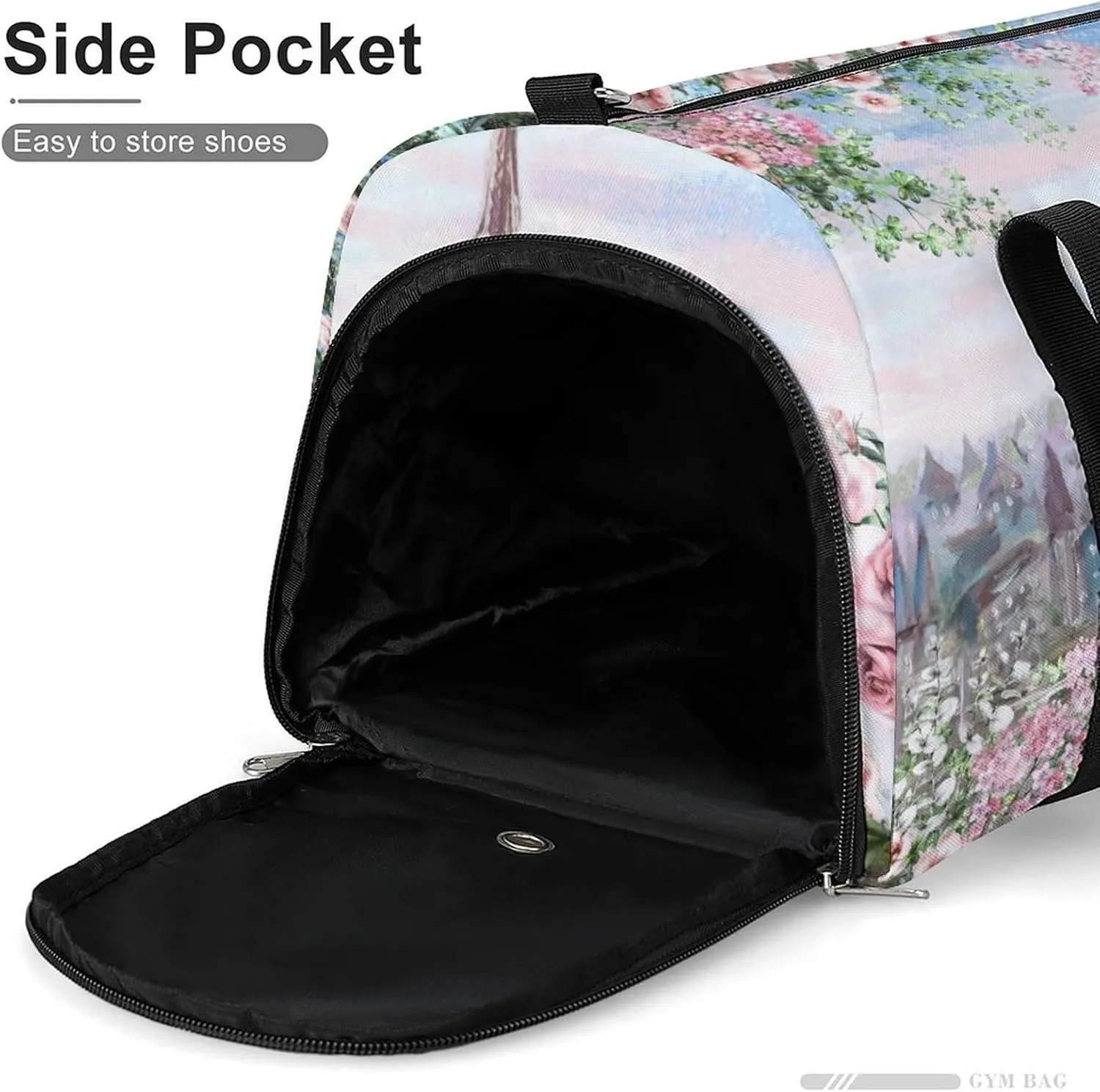 Gym Duffel Bag with Shoe Compartment Wet Pocket, Summer in Paris Travel Bag for Men Women