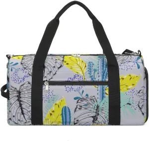 Gym Duffel Bag with Shoe Compartment Wet Pocket, Tropical Pattern Travel Bag for Men Women, style-2
