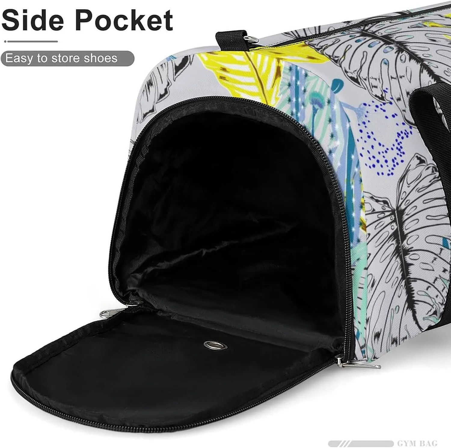 Gym Duffel Bag with Shoe Compartment Wet Pocket, Tropical Pattern Travel Bag for Men Women, style-2