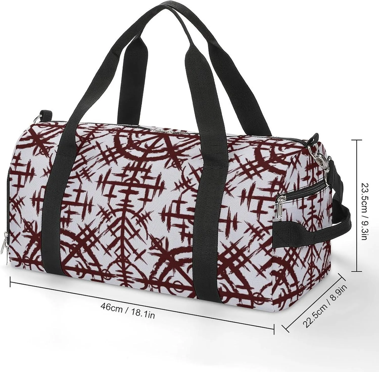 Gym Duffel Bag with Shoe Compartment Wet Pocket, Vikings Symbol Travel Bag for Men Women, style-1