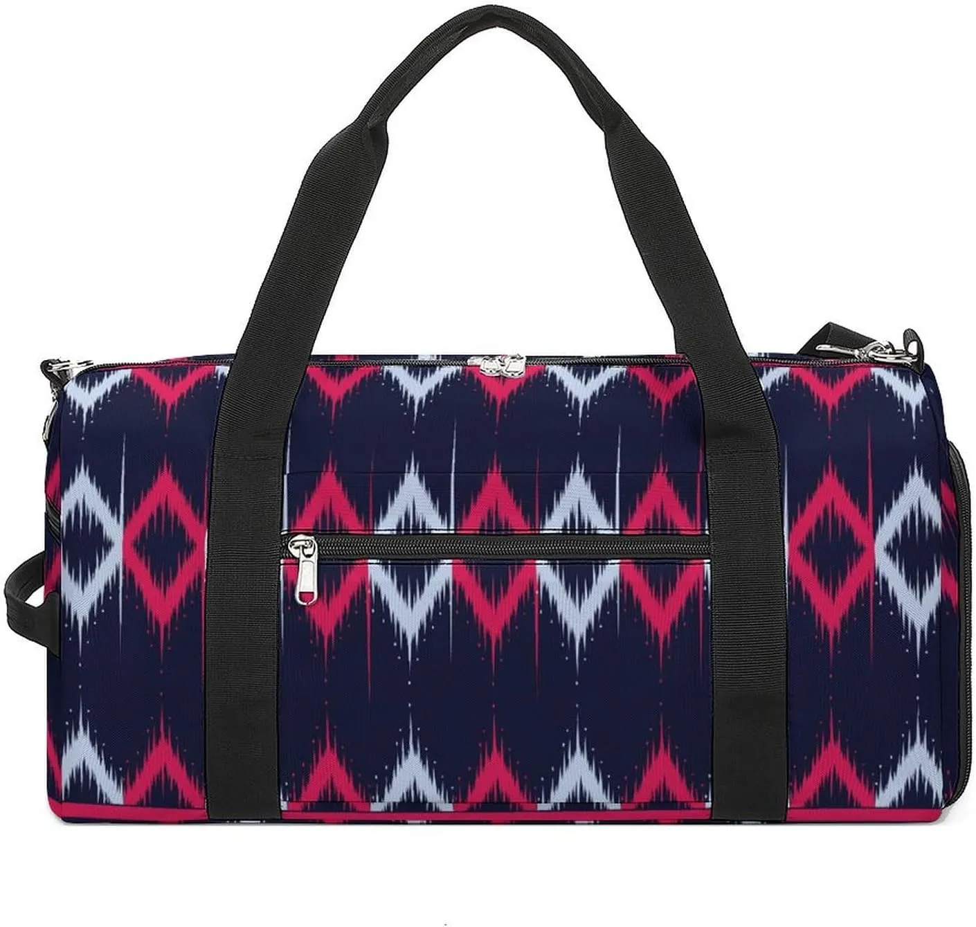 Gym Duffel Bag with Shoe Compartment Wet Pocket, White Red Blue Colors Travel Bag for Men Women, style-3