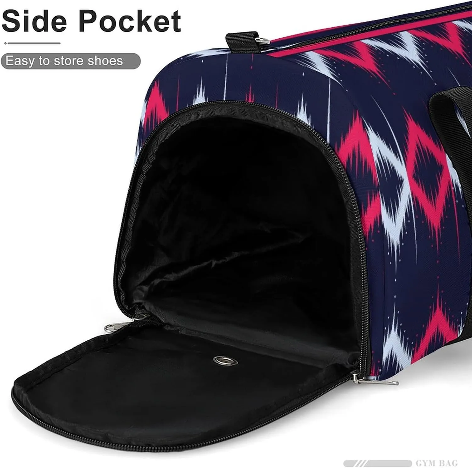 Gym Duffel Bag with Shoe Compartment Wet Pocket, White Red Blue Colors Travel Bag for Men Women, style-3