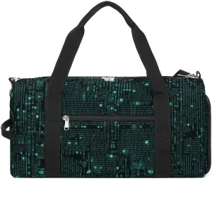 Hacker Sports Gym Bag Carry on Holdalls for Men Small Duffel Bags for Women with Shoe Compartment