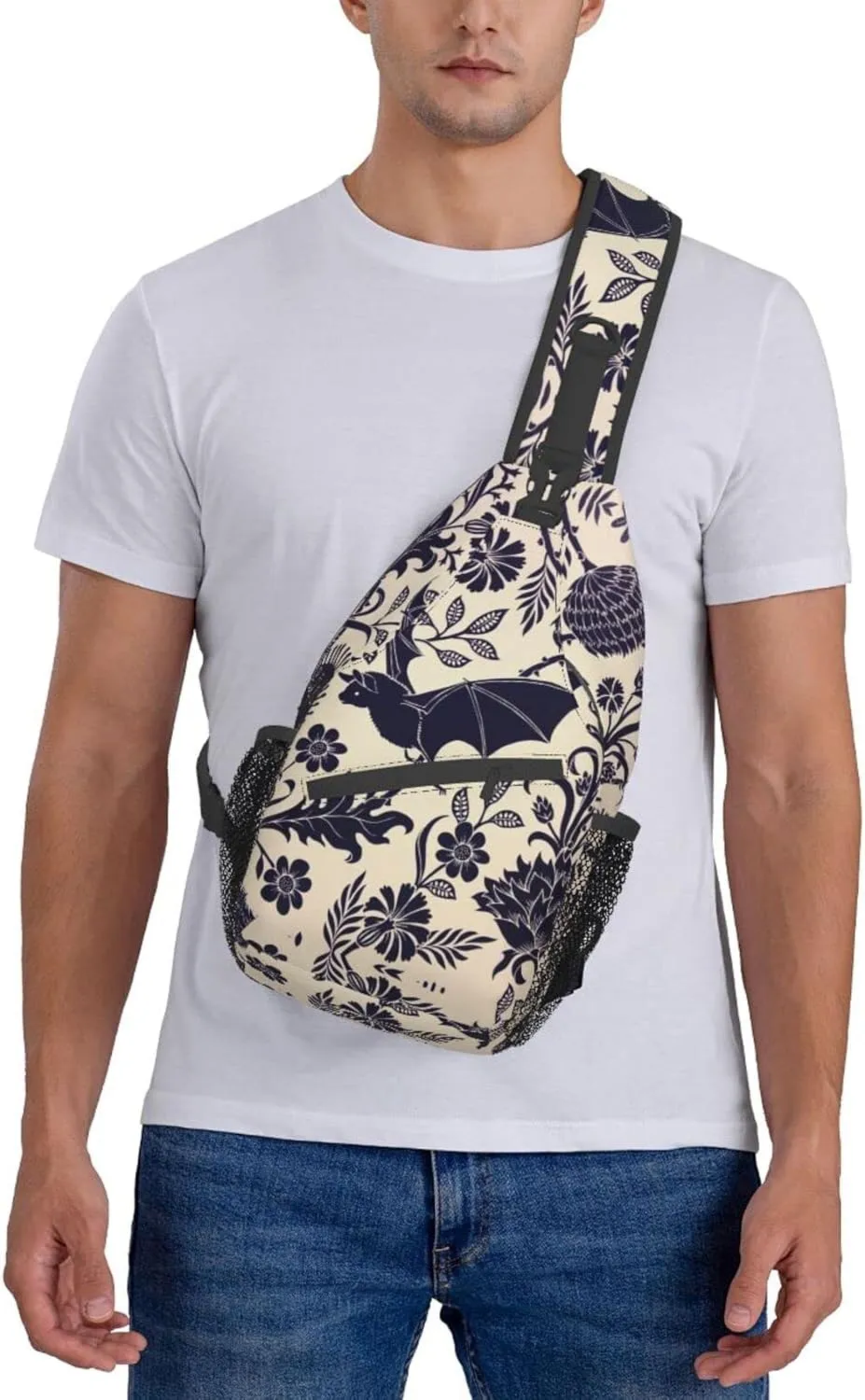 Halloween Bat Sling Bag For Men Women Shoulder Backpack Chest Bags Crossbody Daypack For Hiking Camping Outdoor Trip
