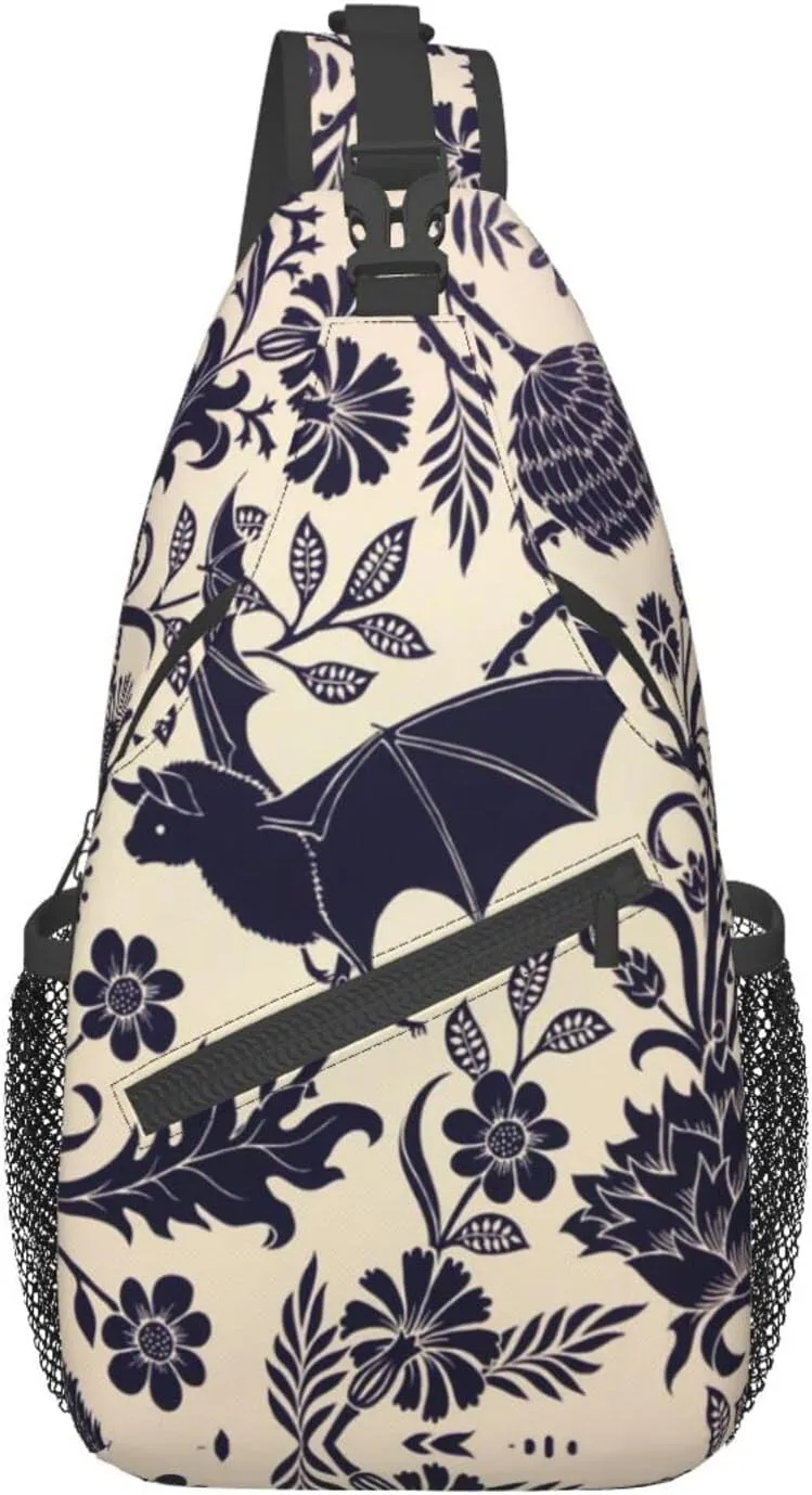 Halloween Bat Sling Bag For Men Women Shoulder Backpack Chest Bags Crossbody Daypack For Hiking Camping Outdoor Trip