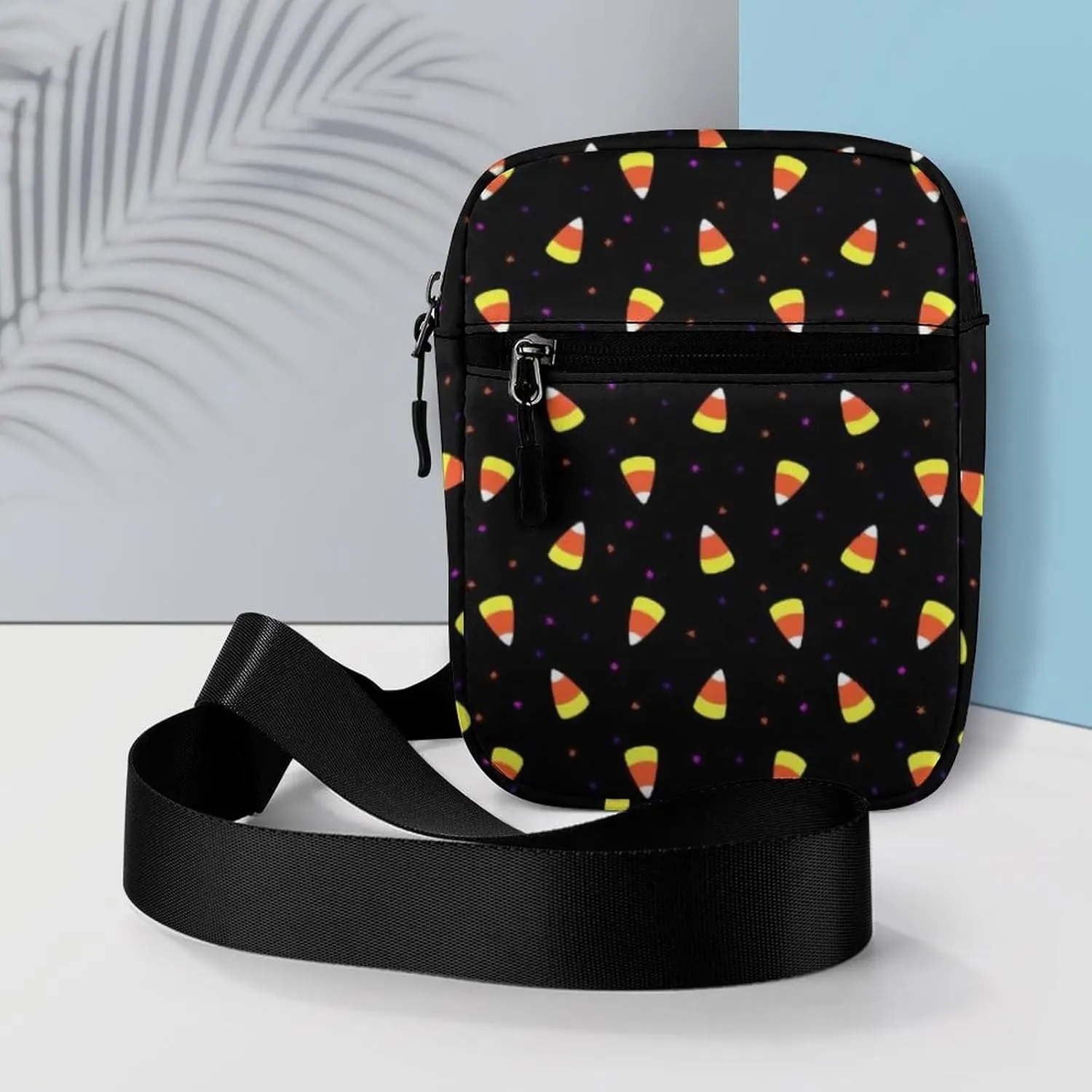 Halloween Candy Corn Crossbody Bag Small Shoulder Bag Waterproof, Lightweight And Convenient