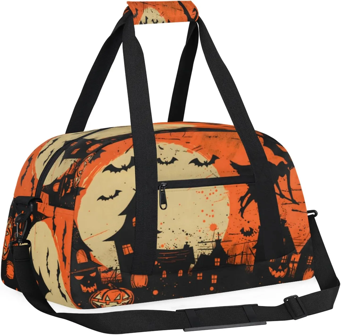 Halloween Themed Small Gym Bag 18 inch Carry On Duffel Bag for Weekender Travel Sports Workout Yoga Gymnastics Dance Ballet