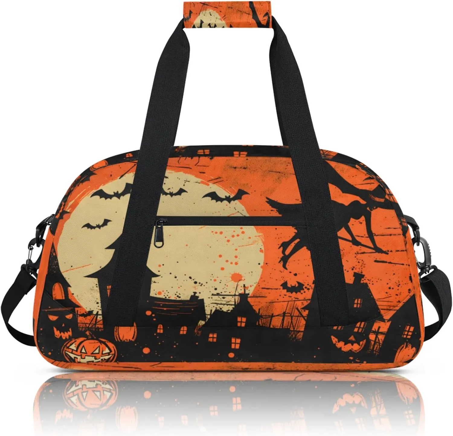 Halloween Themed Small Gym Bag 18 inch Carry On Duffel Bag for Weekender Travel Sports Workout Yoga Gymnastics Dance Ballet