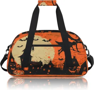 Halloween Themed Small Gym Bag 18 inch Carry On Duffel Bag for Weekender Travel Sports Workout Yoga Gymnastics Dance Ballet