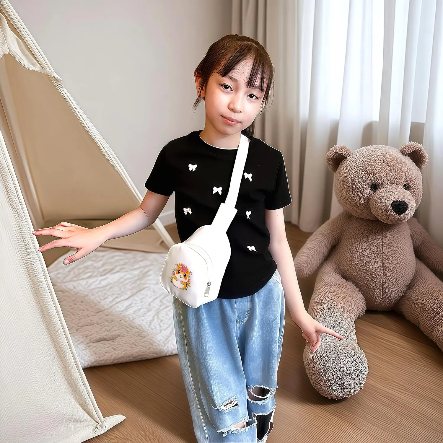 Hamster Mini Sling Bag, Crossbody Bag, Toddler Purse For Kids Girl, Birthday Gift For 4 5 6 7 8 9 10 11 12 Year Old Gifts For Daughter, Granddaughter, Sister, Niece!