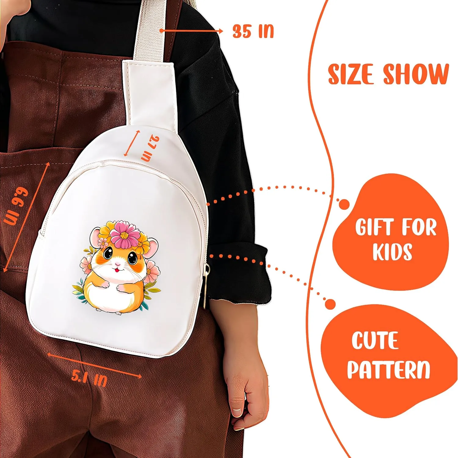 Hamster Mini Sling Bag, Crossbody Bag, Toddler Purse For Kids Girl, Birthday Gift For 4 5 6 7 8 9 10 11 12 Year Old Gifts For Daughter, Granddaughter, Sister, Niece!
