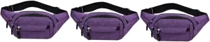 HANABASS 3pcs Fanny Pack for Men Travel Waist Pouch Oxford Fabric Running Belt Keychain Sports Accessory