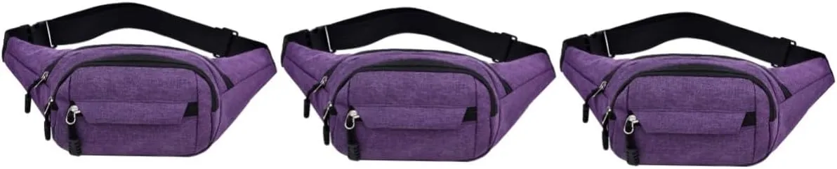 HANABASS 3pcs Fanny Pack for Men Travel Waist Pouch Oxford Fabric Running Belt Keychain Sports Accessory