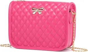 Hanbella Crossbody Purse for Women - Cute Quilted Leather Shoulder Bag with Gold Chain Strap for Teen Girls - Womens Clutch