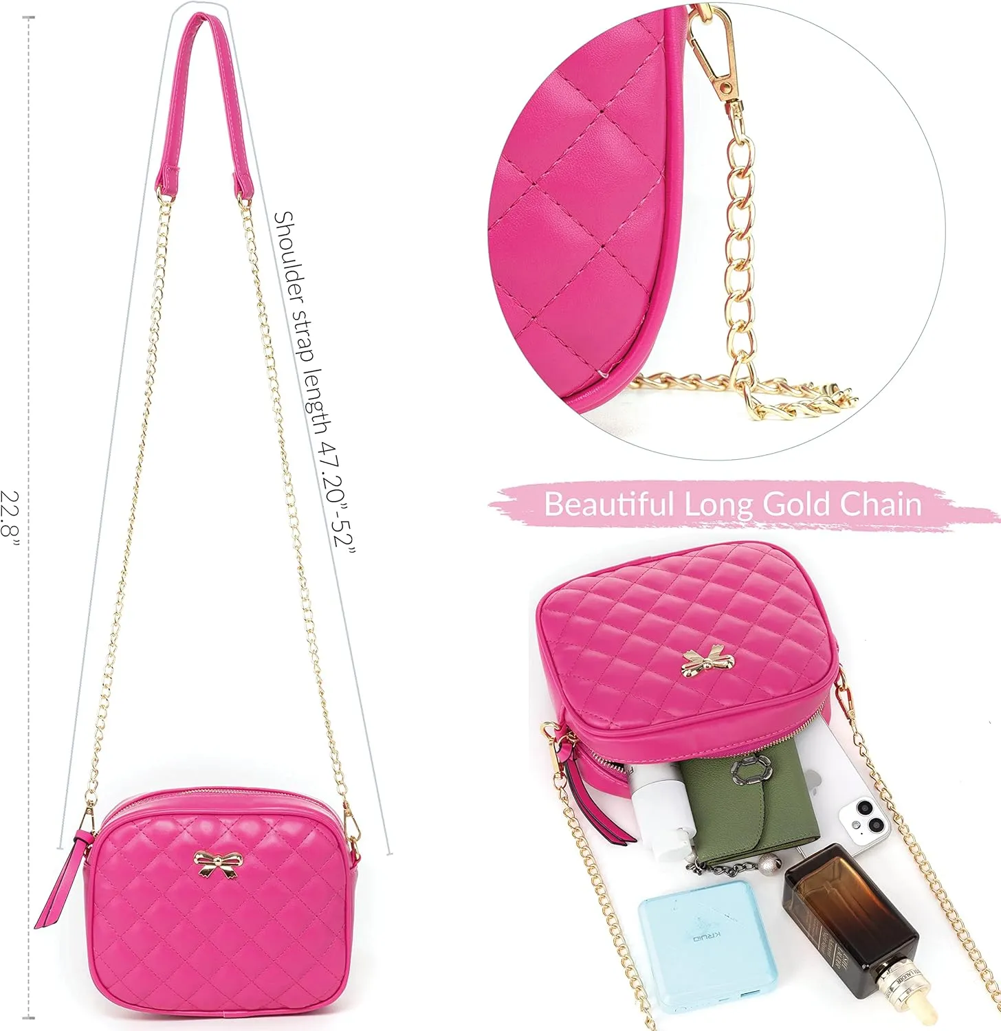 Hanbella Small Crossbody Bags for Women and Girls, Cute PU Leather Purses and Handbags for Teens, Women's Wristlet Clutch