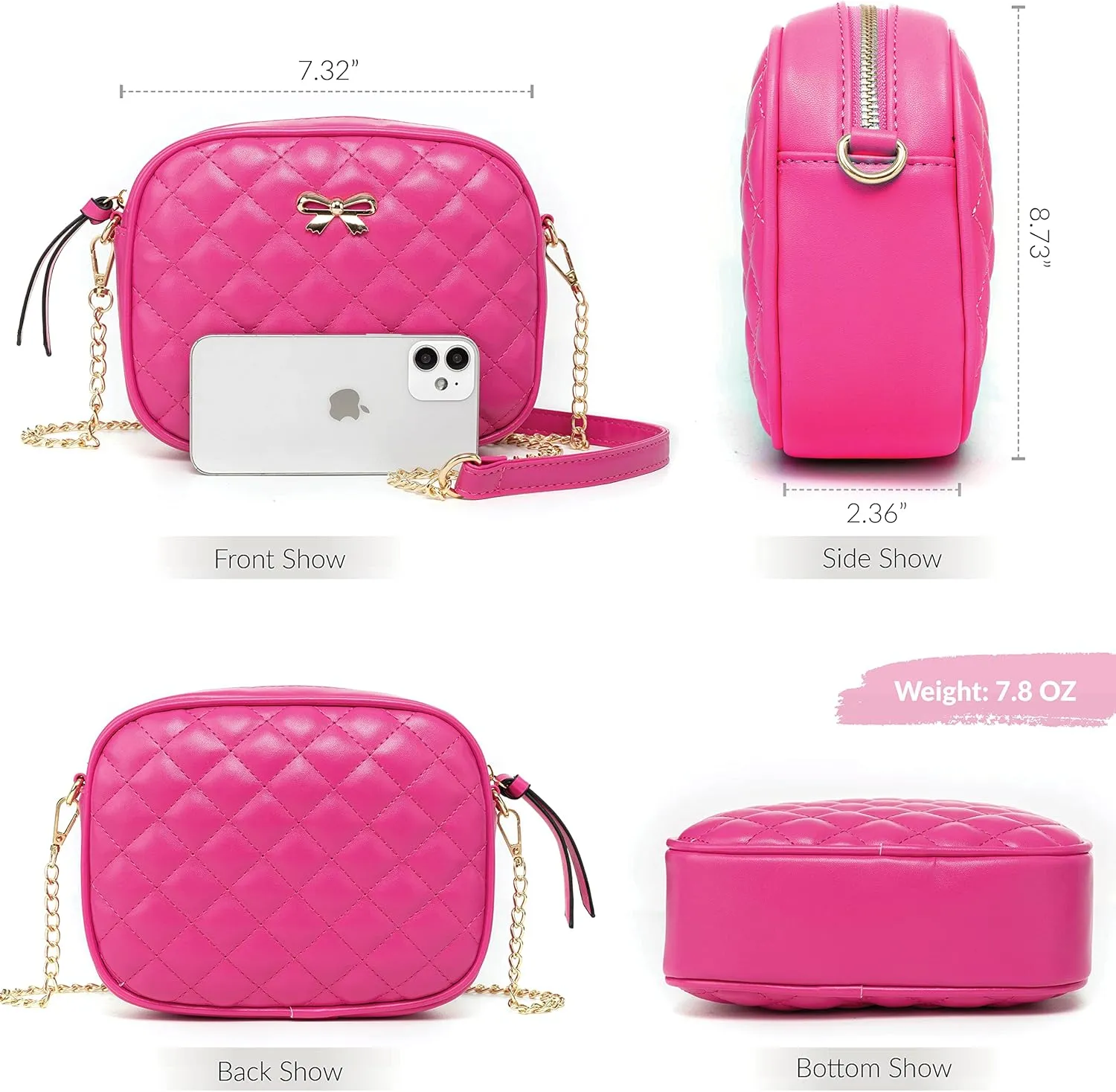 Hanbella Small Crossbody Bags for Women and Girls, Cute PU Leather Purses and Handbags for Teens, Women's Wristlet Clutch