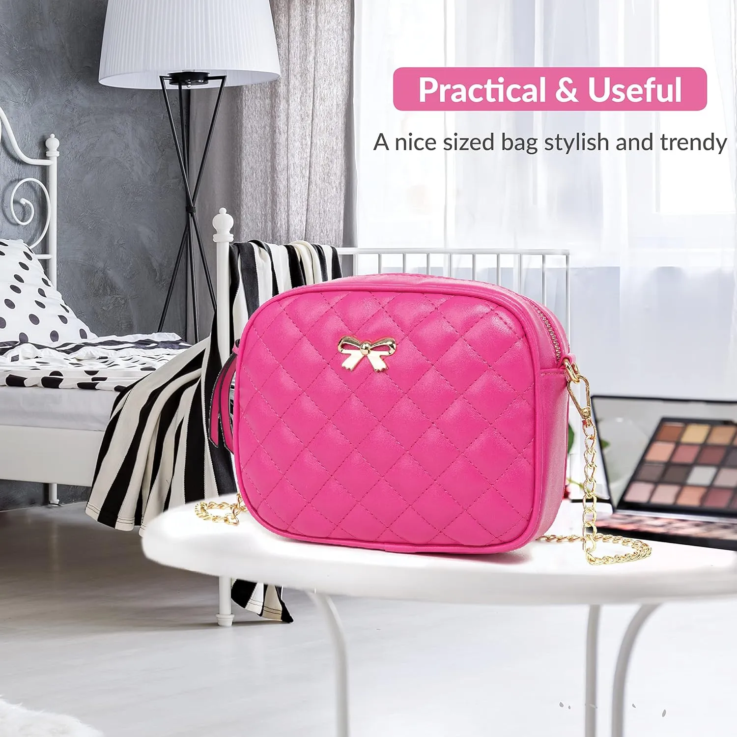 Hanbella Small Crossbody Bags for Women and Girls, Cute PU Leather Purses and Handbags for Teens, Women's Wristlet Clutch