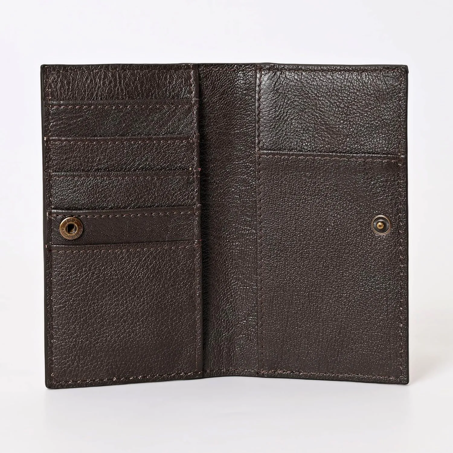 Handcrafted Western Leather Wallet for Men & Women Card Holder RFID Protected Checkbook Cover Purses Leather Hand Bag Genuine Leather Slim Bifold Wallet Western Design Handtooled Brown