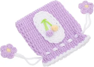 Handmade Crochet Purse Woolen Yarn Coin Pouch Drawstring Small Purse for Everyday