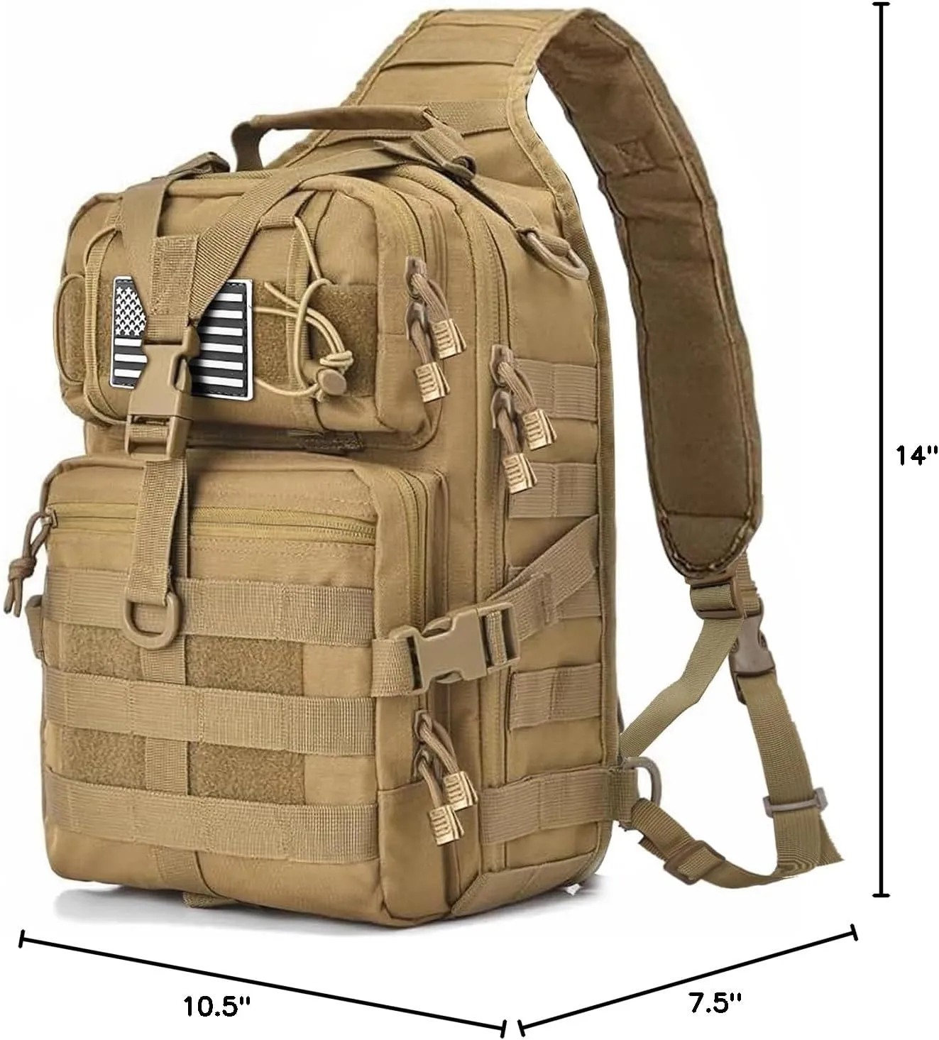 HAOMUK Tactical Sling Bag Pack Military Rover Shoulder Sling Backpack EDC Molle Assault Range Bag