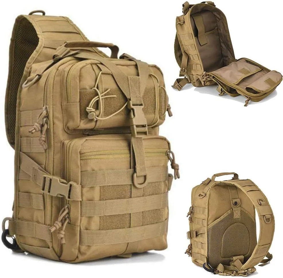 HAOMUK Tactical Sling Bag Pack Military Rover Shoulder Sling Backpack EDC Molle Assault Range Bag