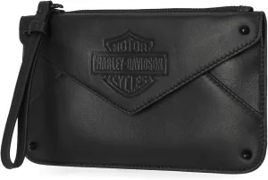 Harley-Davidson Women's Bar & Shield Cone Stud Wristlet Clutch - Black