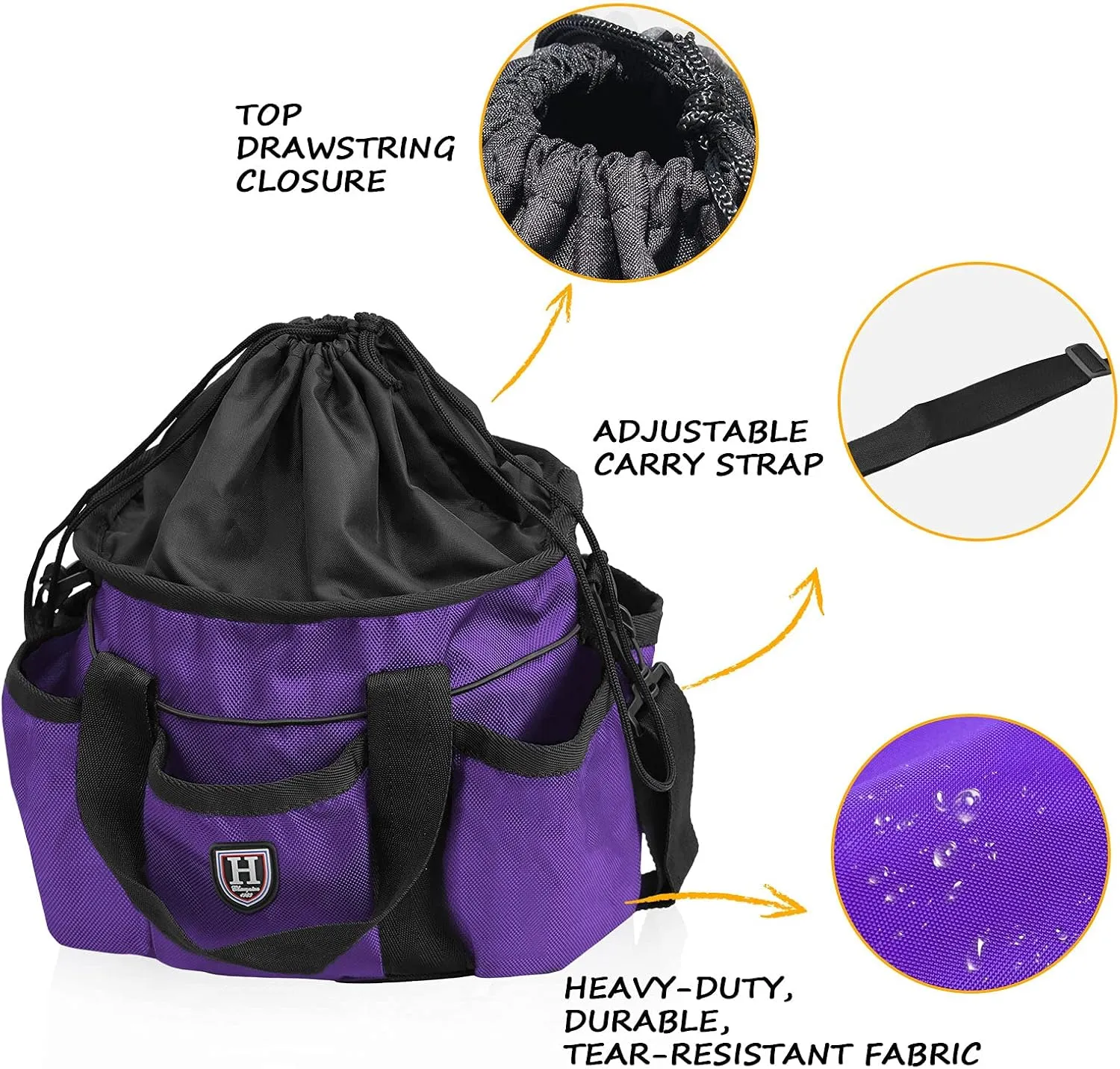 Harrison Howard Premium Horse Grooming Organizer Bag Horse Grooming Tote Bag-Royal Purple