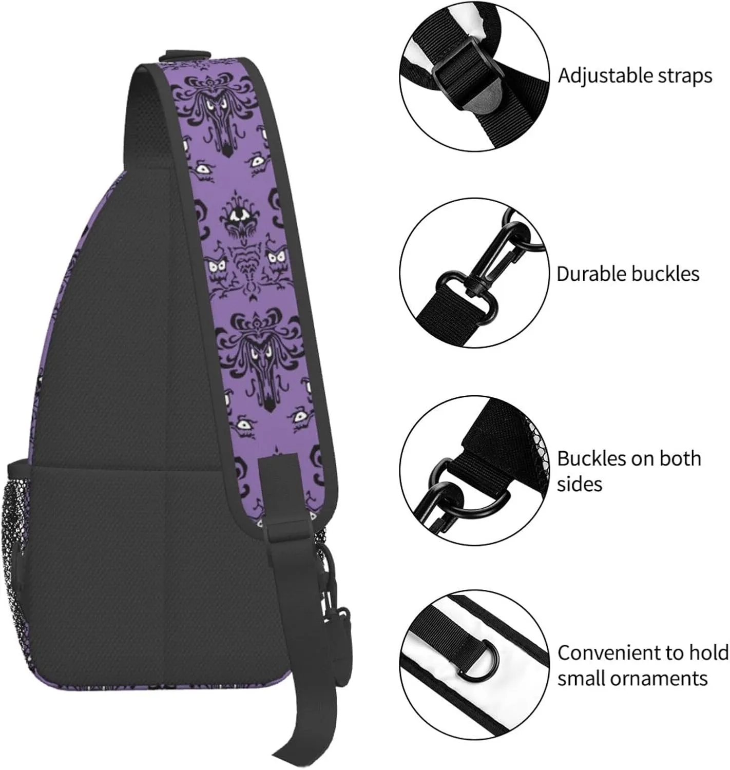 Haunt Mansion Sling Backpack Chest Bag Crossbody Shoulder Bag Gym Cycling Travel Hiking Daypack For Men Women