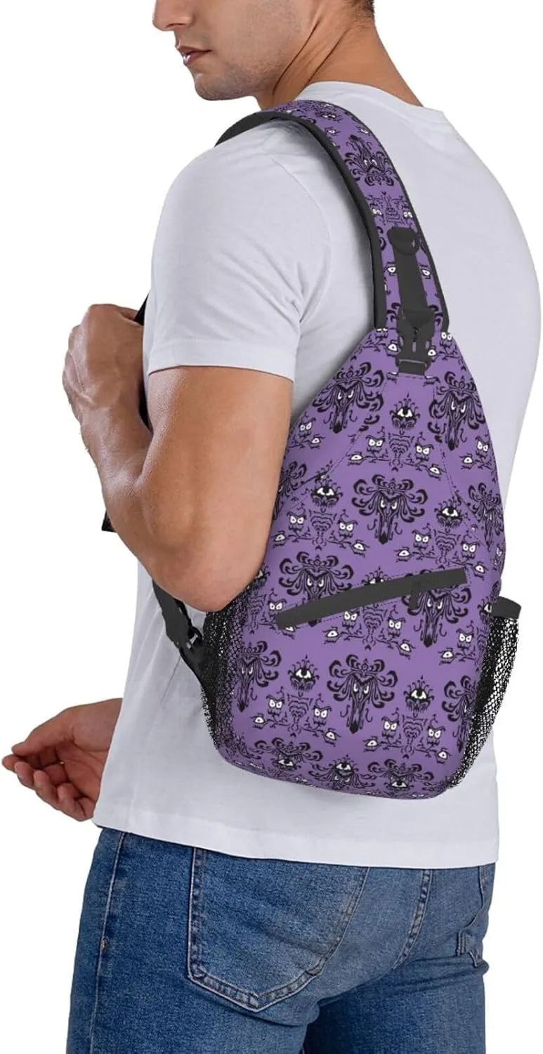 Haunt Mansion Sling Backpack Chest Bag Crossbody Shoulder Bag Gym Cycling Travel Hiking Daypack For Men Women