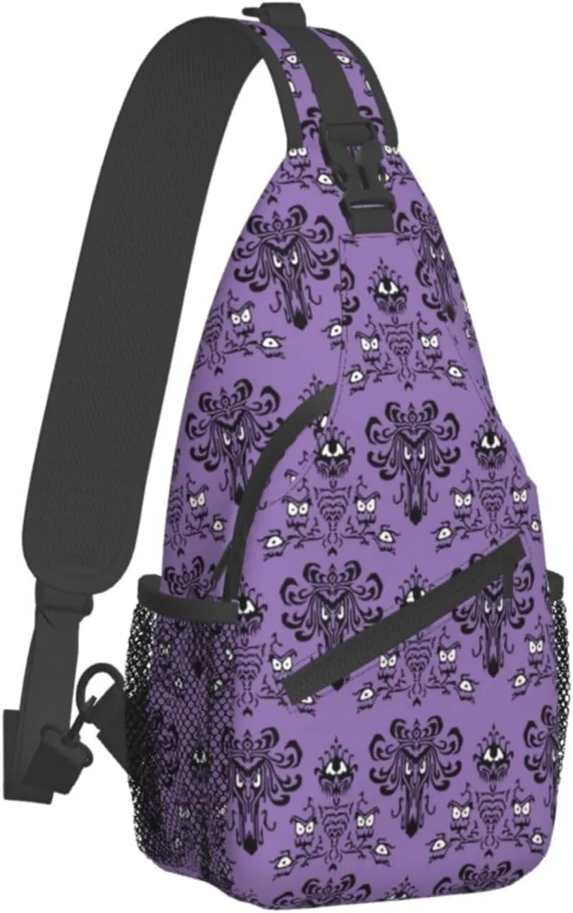 Haunt Mansion Sling Backpack Chest Bag Crossbody Shoulder Bag Gym Cycling Travel Hiking Daypack For Men Women