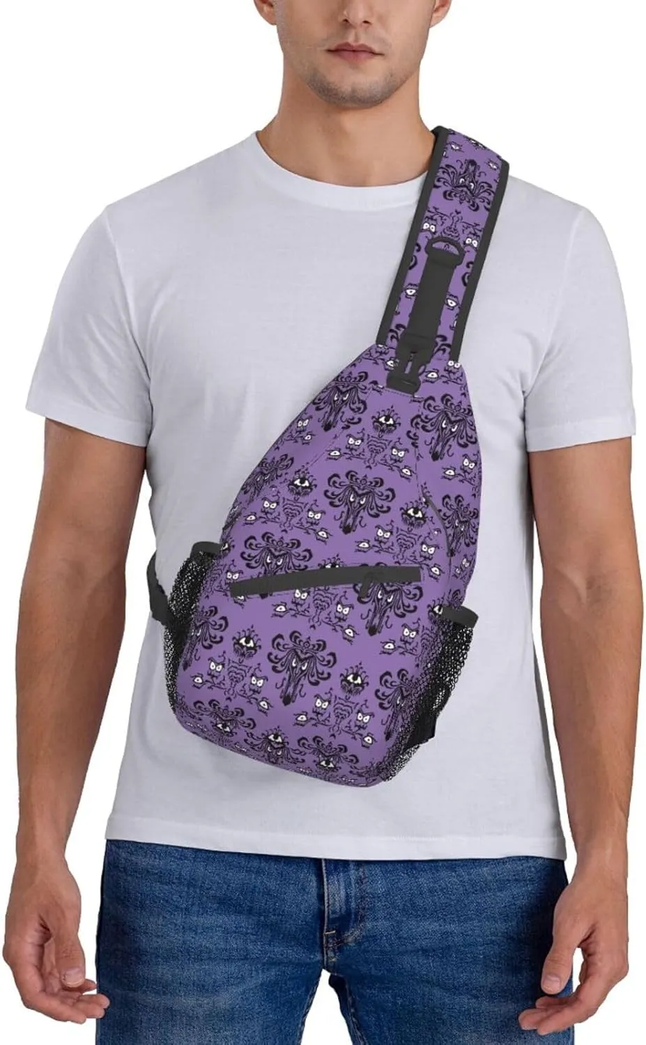 Haunt Mansion Sling Backpack Chest Bag Crossbody Shoulder Bag Gym Cycling Travel Hiking Daypack For Men Women