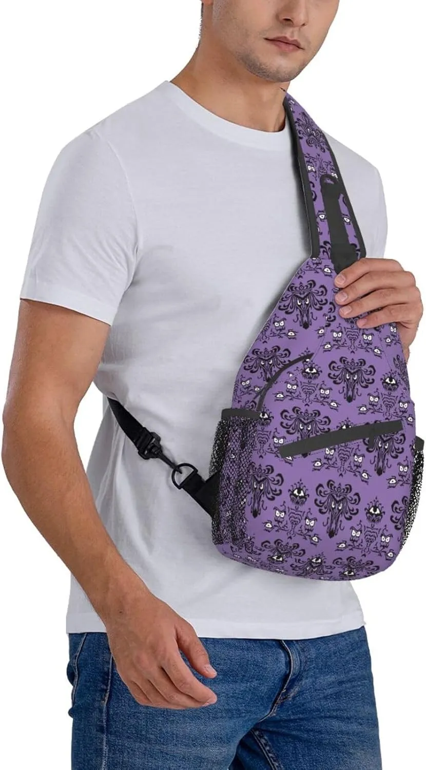 Haunt Mansion Sling Backpack Chest Bag Crossbody Shoulder Bag Gym Cycling Travel Hiking Daypack For Men Women