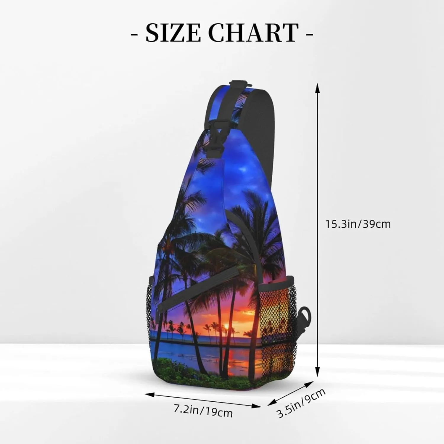 Hawaii Tropical Palm Tree Sling Bag Women Men Backpack Crossbody Bag Travel Hiking Casual Daypack