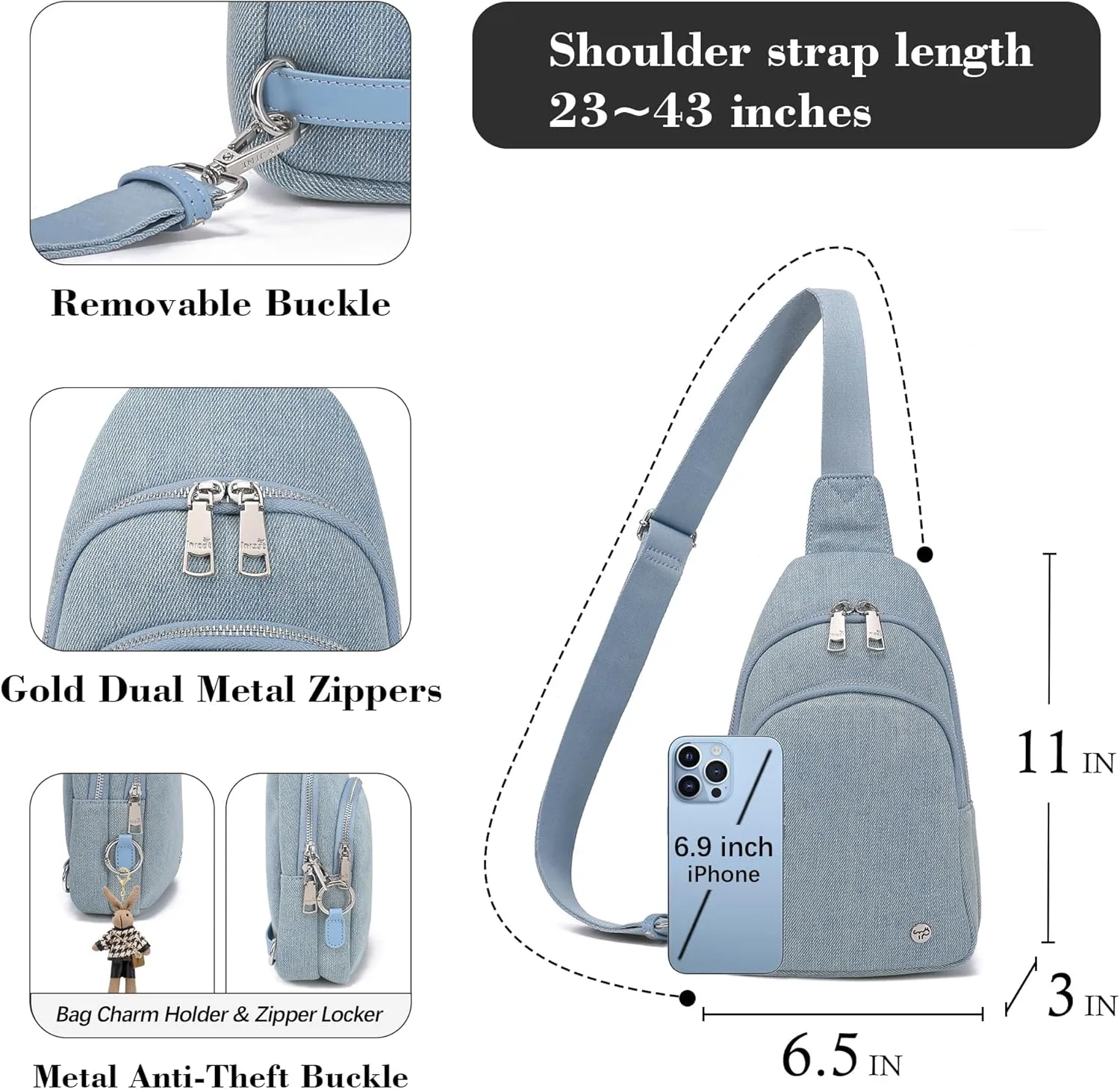 Haytijoe Crossbody Bags for Women Leather Sling Bag Anti-theft Cross Body Bag Travel Sling Purse Chest Bags Fanny Packs