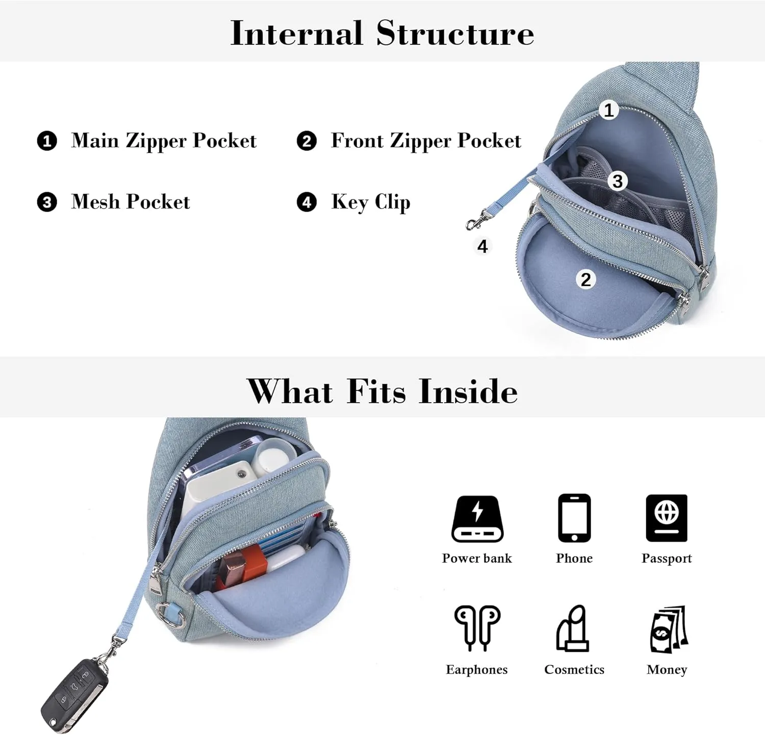 Haytijoe Crossbody Bags for Women Leather Sling Bag Anti-theft Cross Body Bag Travel Sling Purse Chest Bags Fanny Packs